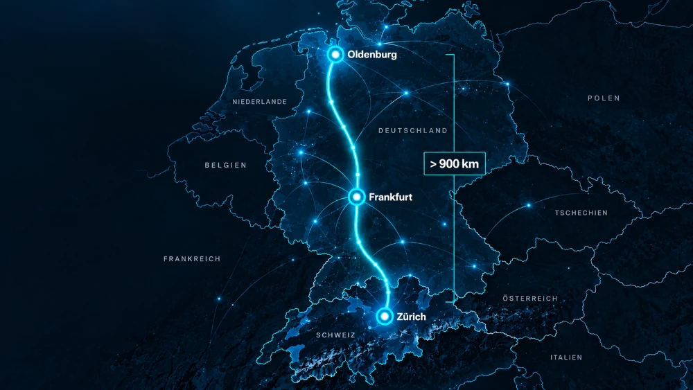 Q-MEX Backbone von Deutschland bis Zürich